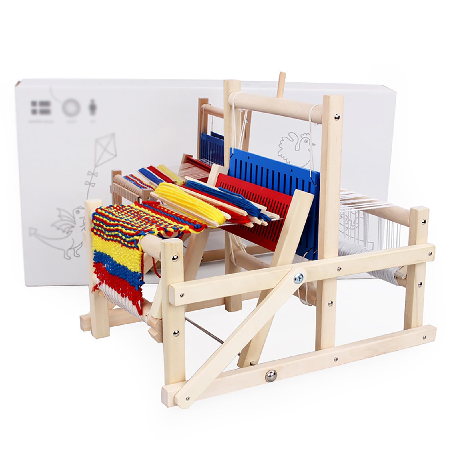 MObyat Tisch-Webstuhl-Set Aus Holz, DIY-Handstrick-Webmaschine, Erhältlich In Verschiedenen Größen, Einstellbare Spannung Der Vertikalen Linien, Abgerundete Und Glatte Abgeschrägte Kanten