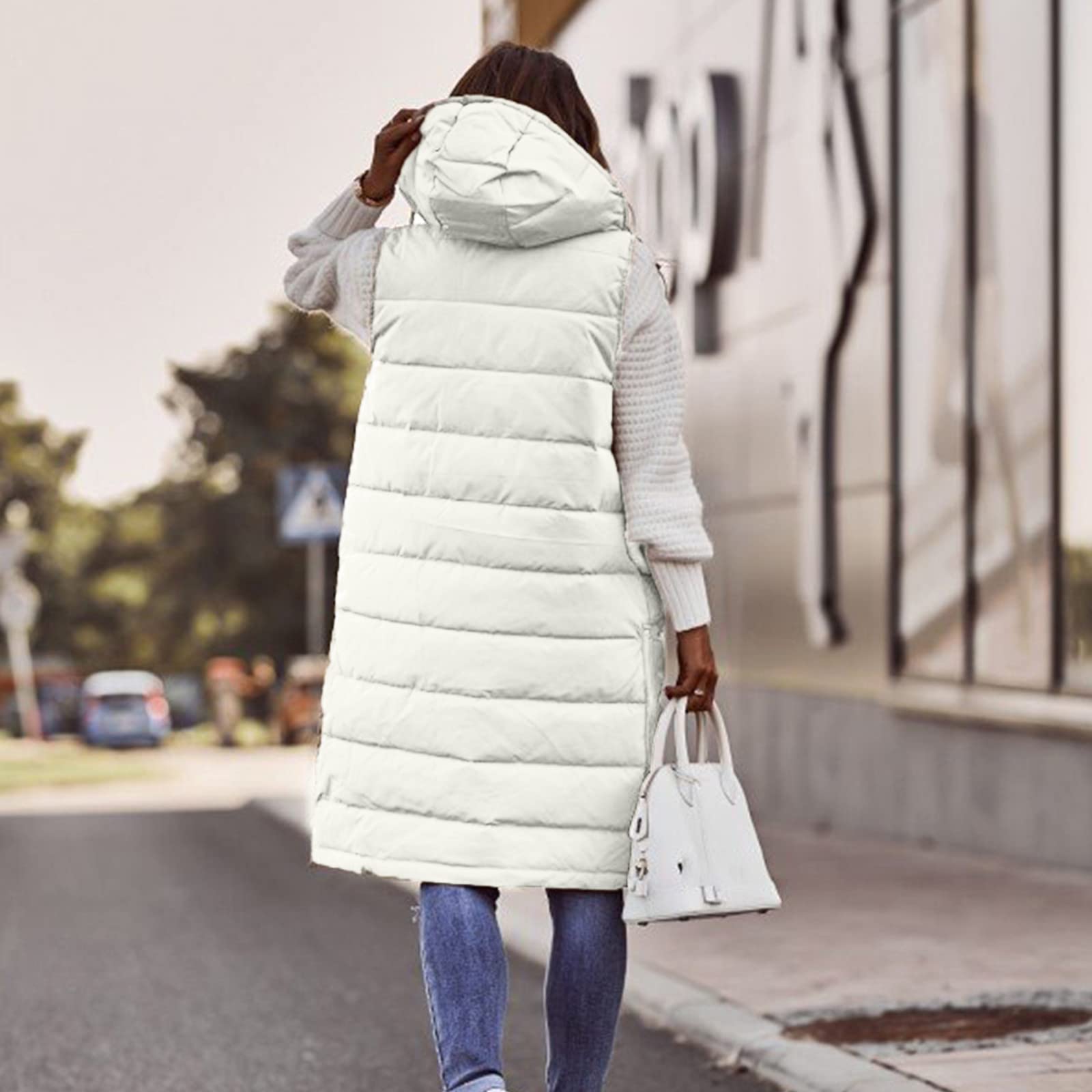 Nidddiv Abrigo acolchado ligero para mujer, chaqueta de entretiempo con capucha, parka cálida, impermeable, cortavientos, chaqueta de invierno, chaqueta de softshell gruesa, tallas grandes, chaqueta