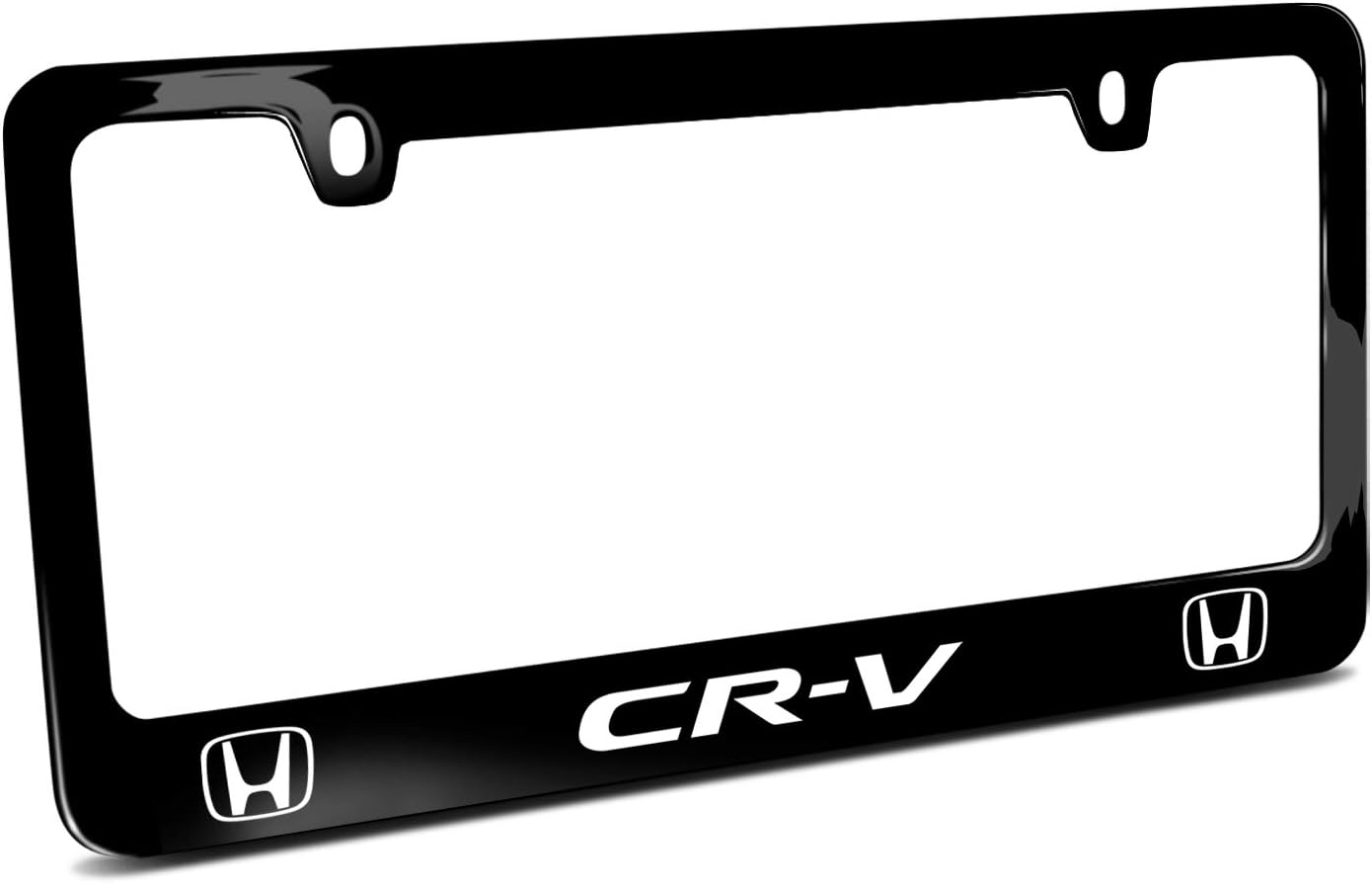 iPick Image Made for Honda CR-V Dual Logo Black Metal License Plate Frame