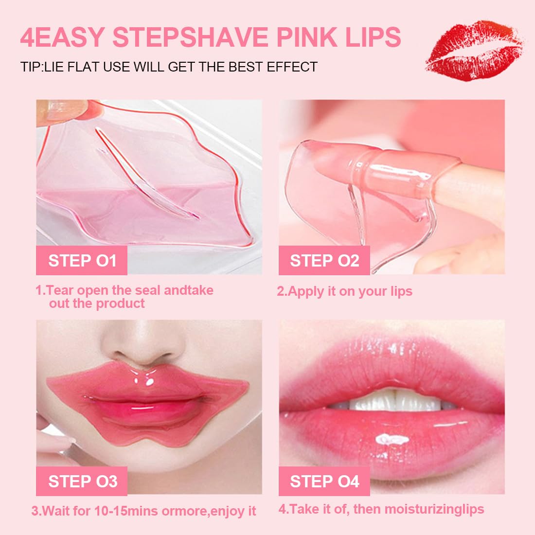 10 Pcs Máscara labial,Parche Labial,Colágeno Lip Mask,Máscara De Labios,Parches Labiales Hidratantes Nutritivos,Exfoliantes,Aptas para LabiosSecos y Agrietados