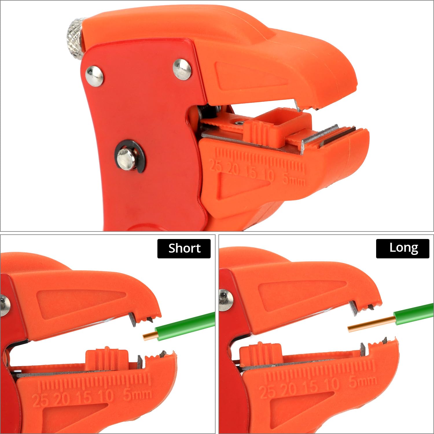 QWORK® Pinza spelafili, 2 in 1 pinza spelafili per cavi 0,2-6,0 mm², per riparazioni automobilistiche ed elettriche