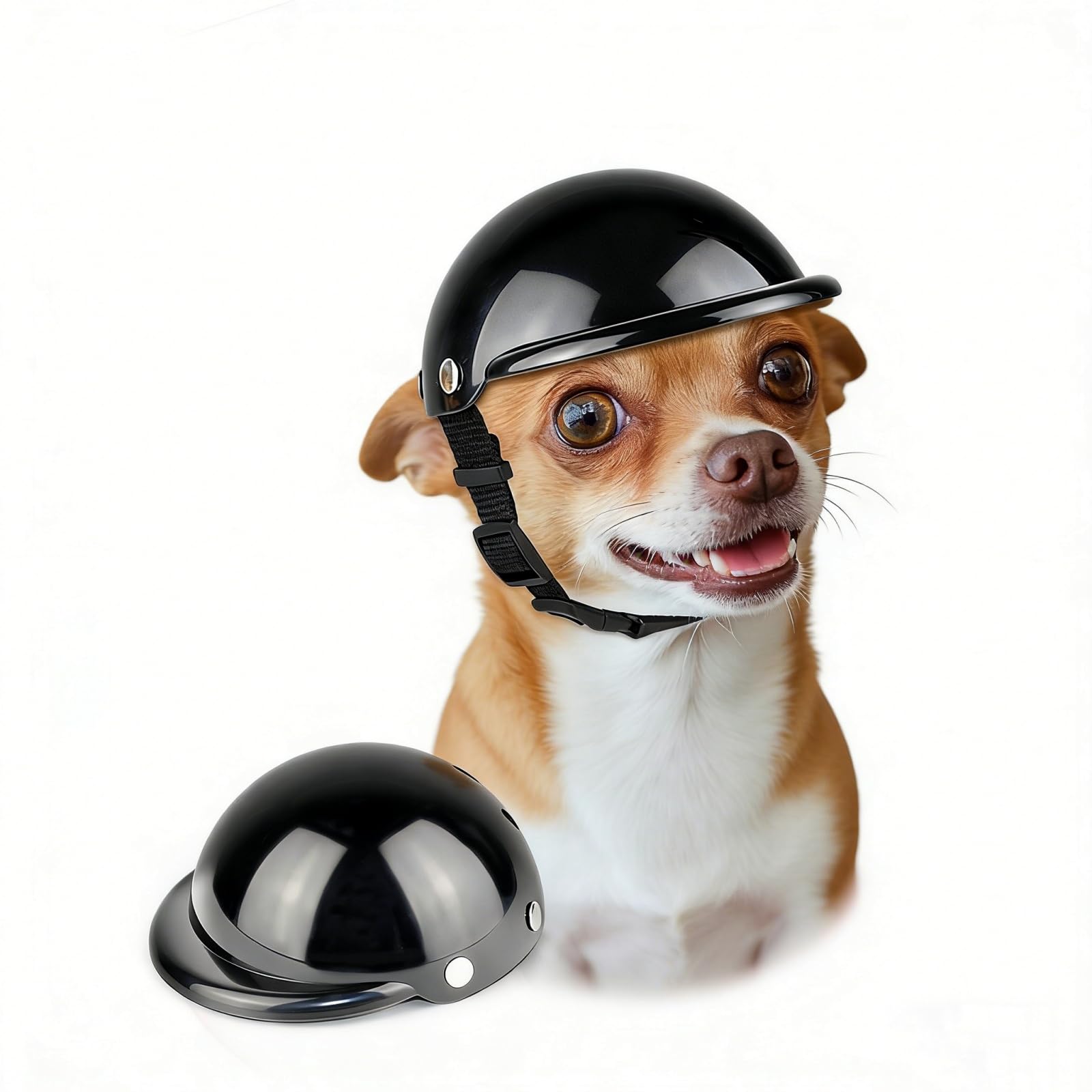 Namsan XSmall Dog Helmet, Dog Helmets for Small Dogs, Doggie Motorcycle Helmets, Outdoor Cat Bike Helmet for Head Protection, Adjustable, Black S