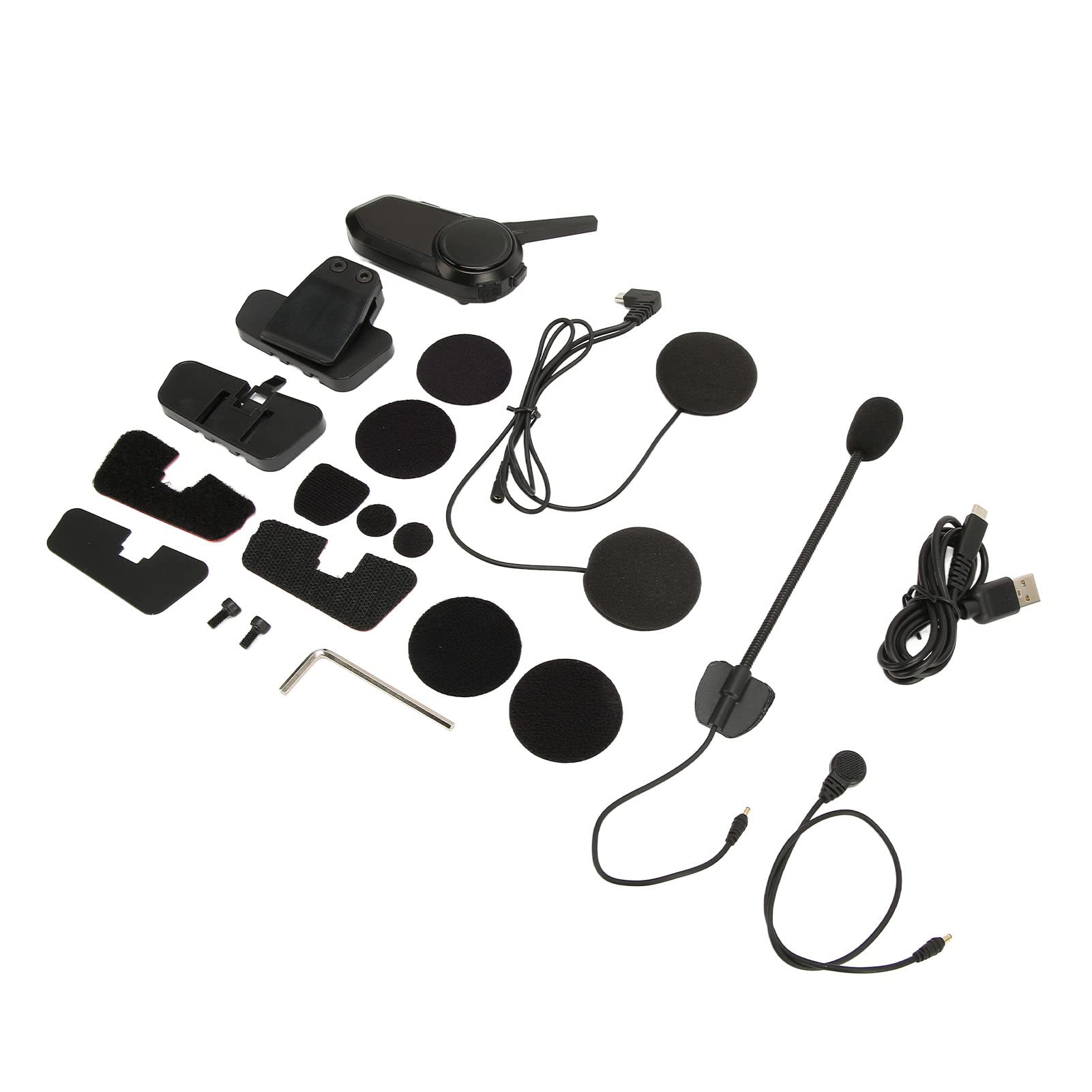 Helmet Headset, IP67 6 Persons Talking Voice Helper Helmet Intercom Headset 40mm/1.57in High Power Speaker for Cycling