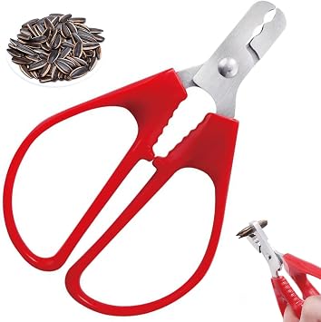 Red Pistachio Sheller & Nut Cracker Tool - Premium Stainless Steel Peeling Pliers for Easy Shell Removal - Convenient Hard Case Included - Specialty Kitchen Gadget