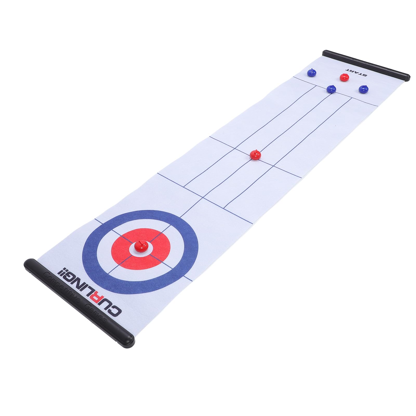 Generic Tisch-Curling-Spiel, Interaktives, Großes Matten-Kompakt-Roll-Up-Familienspiel, Tragbares Design, Eltern-Kind-Interaktion, Geeignet für Drinnen und Draußen