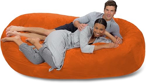 Miniatura 138 de Comfy Sacks - Puf de espuma viscoelástica de 7.5 pies, tumbona de piel sintética color negro Piel sintética, color negro,Piel sintética de color