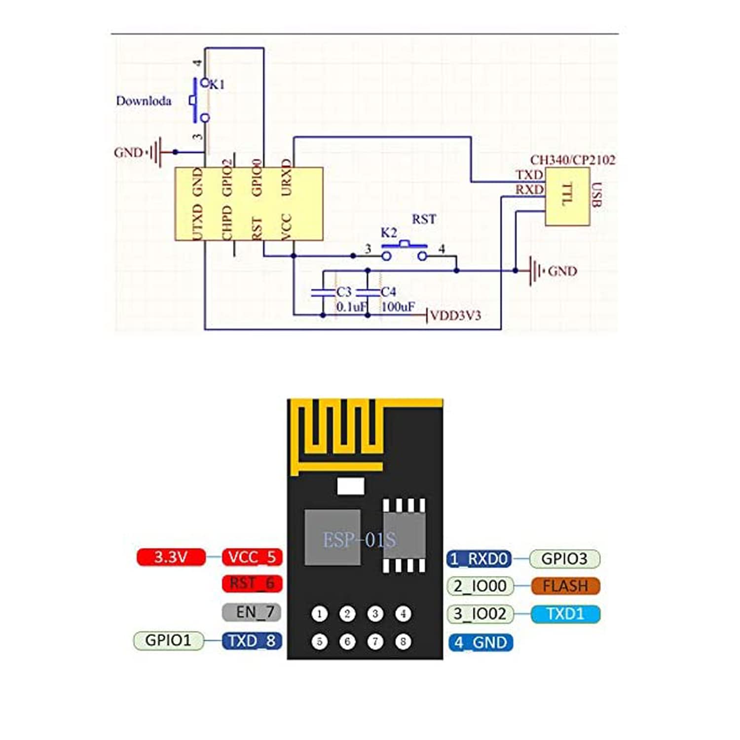 Esp8266 Esp01s Wifi Serial Transceiver Module With 1mb Flash For Ardu