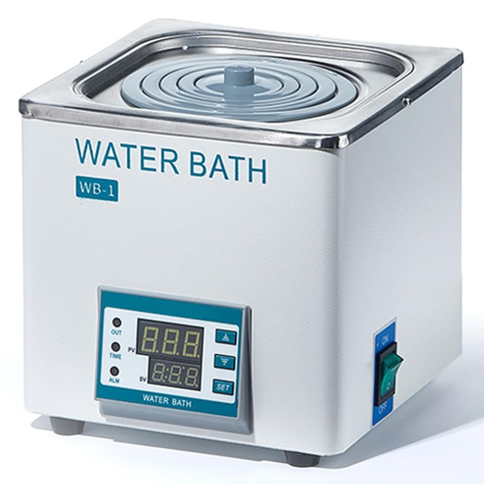 Baño María de Laboratorio Digital, Calentador Termostático PID con Protección Contra Marcha en Seco, Tanque de Acero Inoxidable para Calentamiento Científico, Incubación, Equipos de Lab WB-1