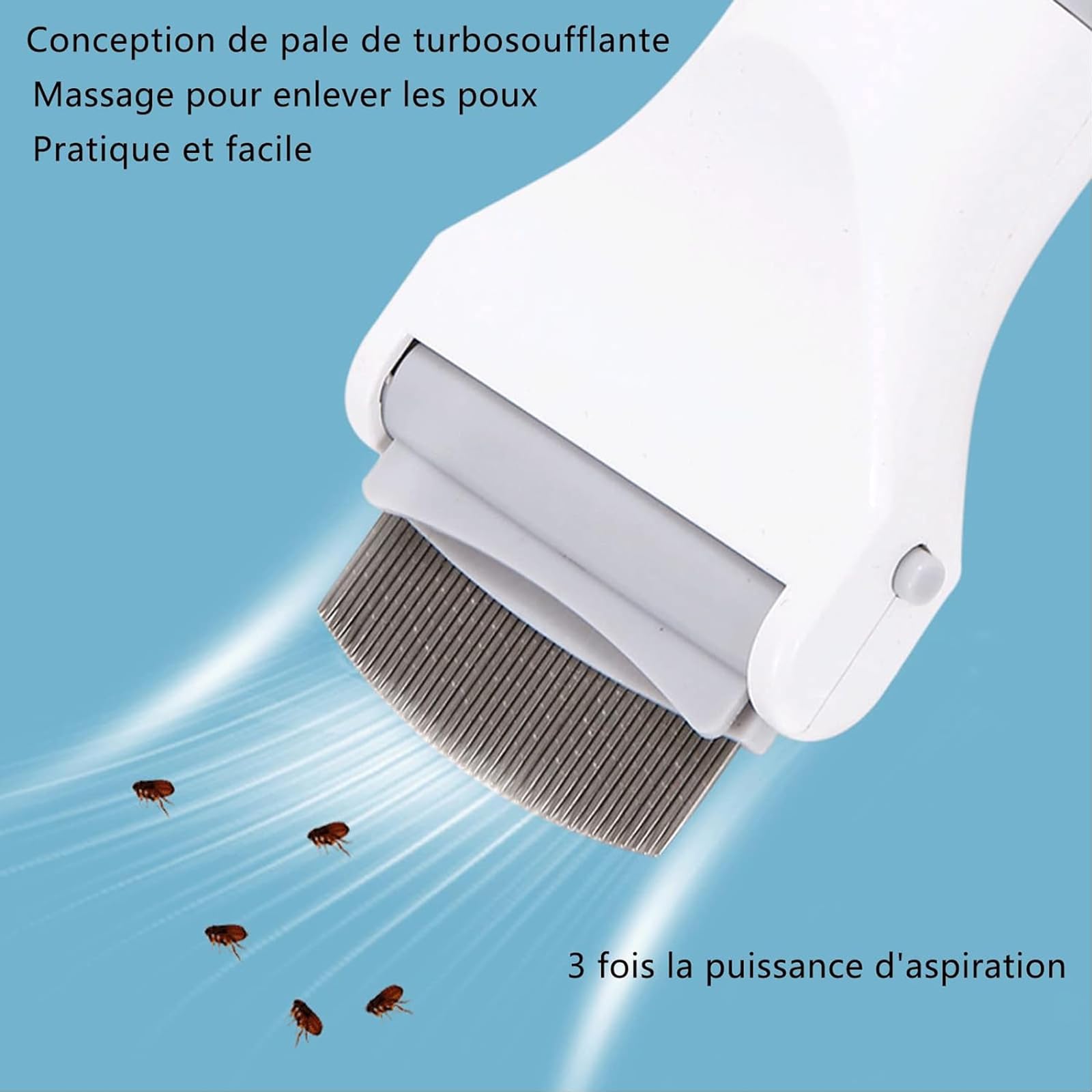Peigne Anti Poux Electrique, aspirateur poux with Trois Filter Pet Filtre à Cheveux électrique, Professionnel Poux Outil de Nettoyage