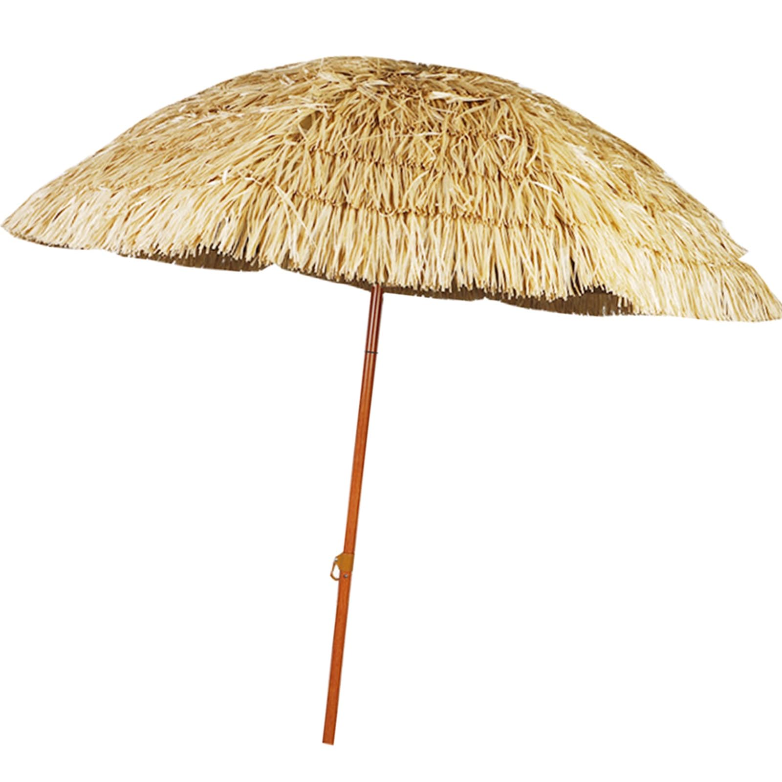 LRZPTDYU Outdoor Thatched Patio Umbrella 2m 78.7" Tilting Multi-Angle for Backyard Poolside Garden Beach