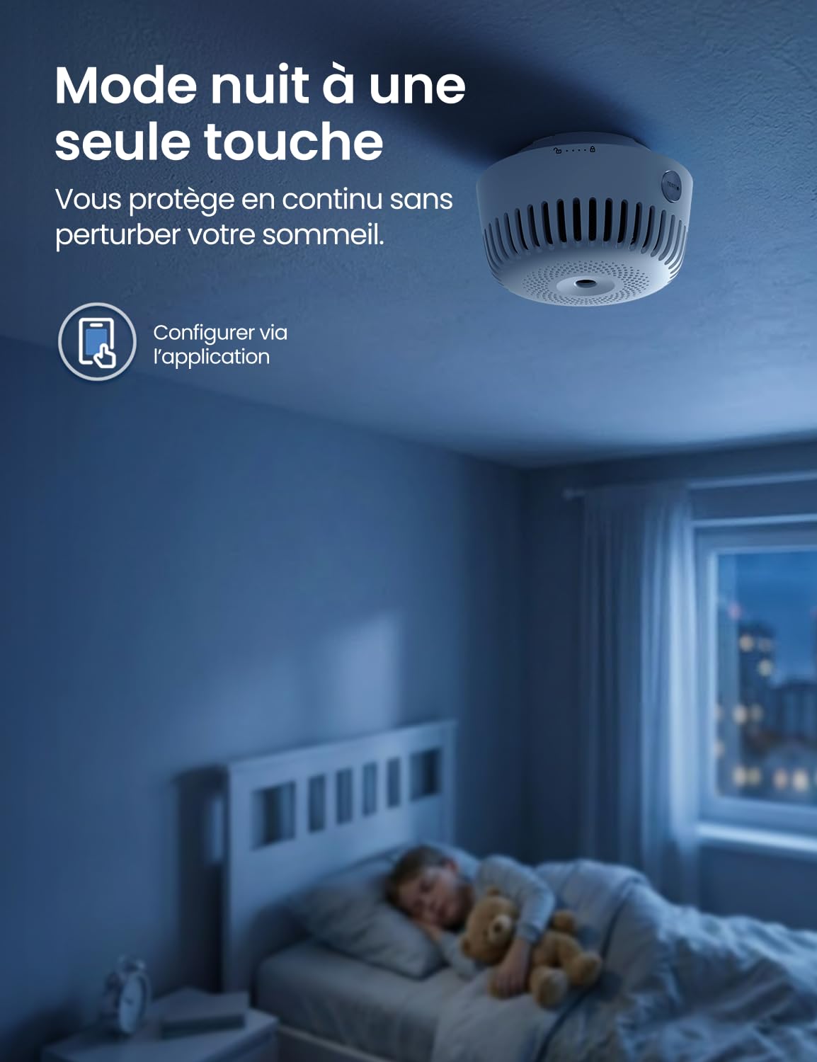 AEGISLINK Détecteur de Fumée Connecté avec Base, Pad Magnétique, ASW-MR61