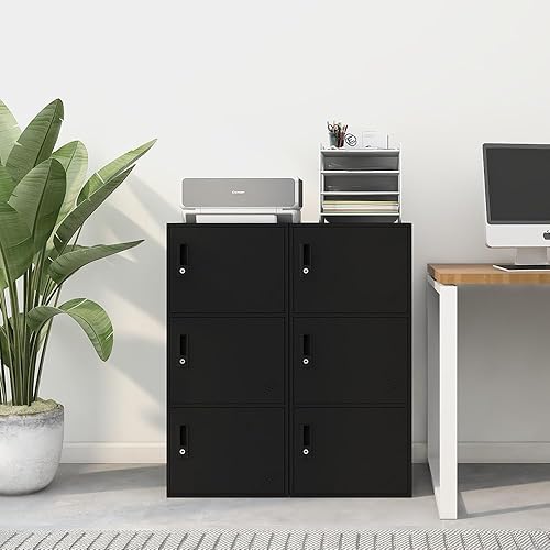 Miniatura 8 de Armario de almacenamiento apilable vertical de 3 puertas con cerradura, dispositivo antifalla, lcoker de metal, organizador para oficina, hogar,