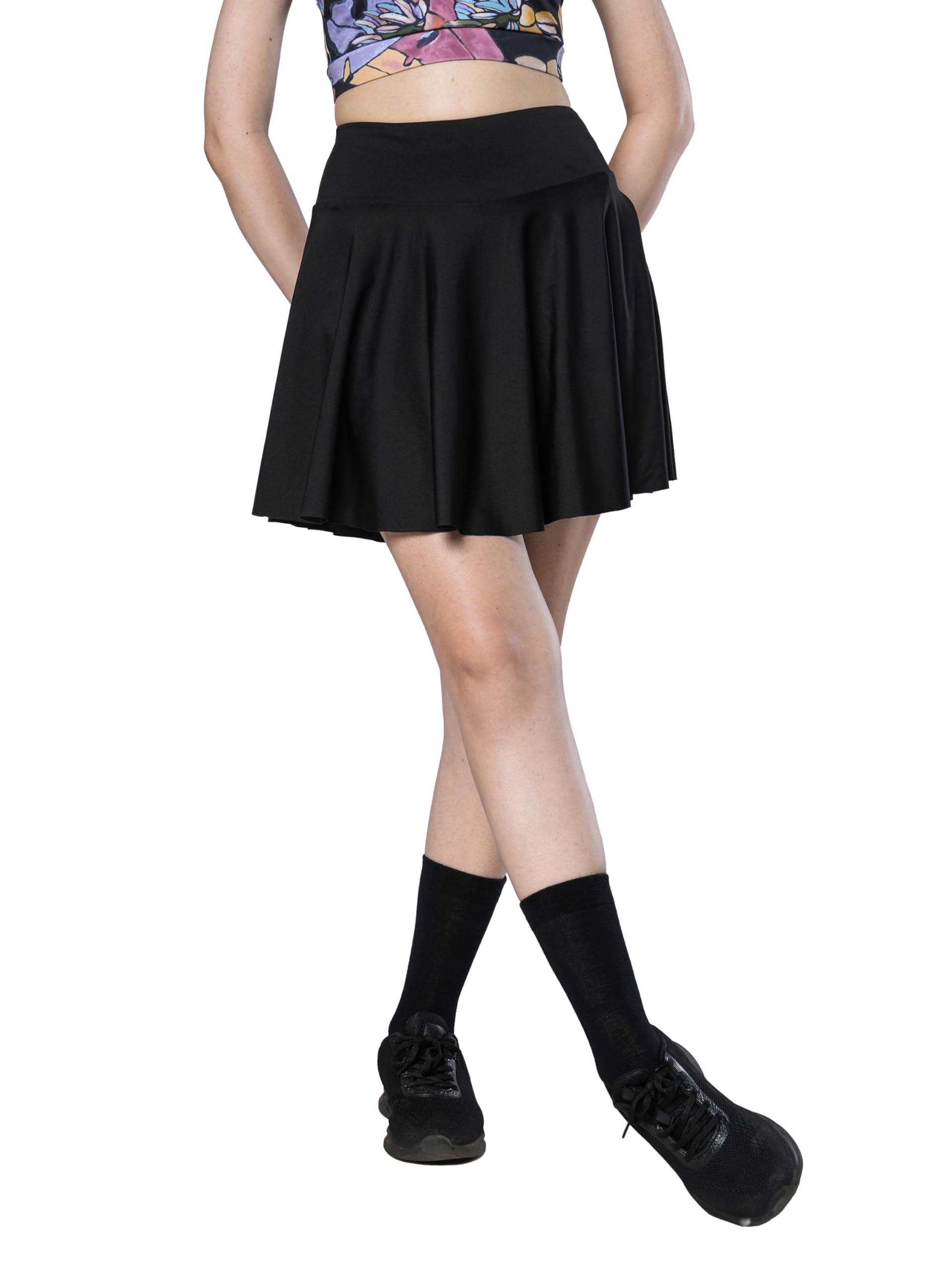 Active Sportswear Black Purple Cream Solid Skorts for Women's -Skorts with Convenient Pockets|Ideal for Sports Tennis Gym Running & Other Sports Activities