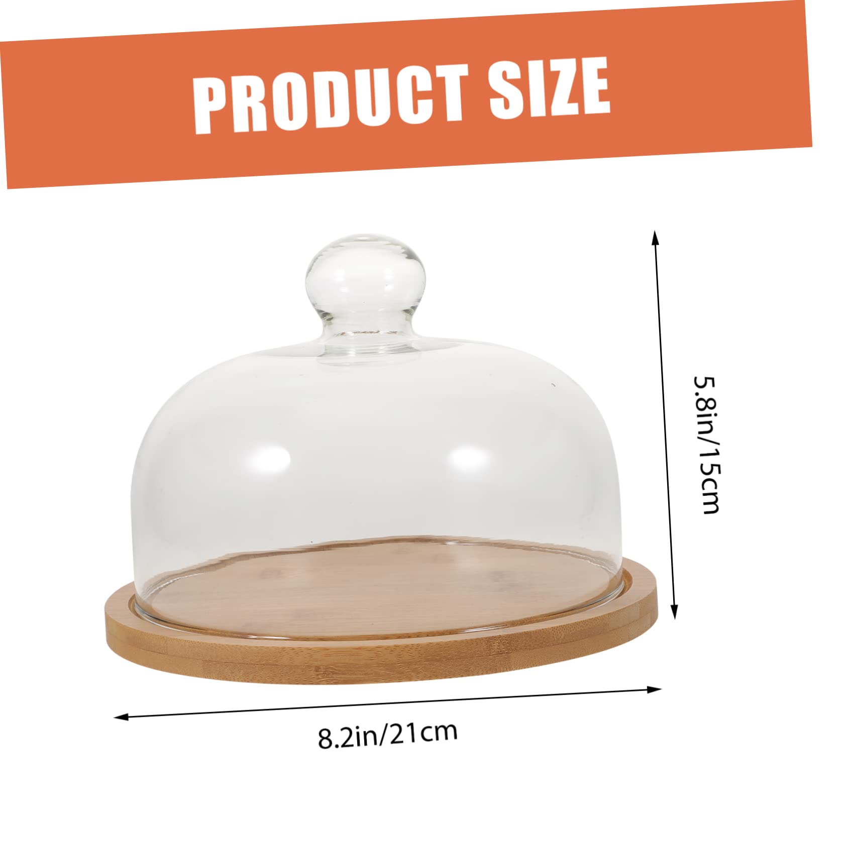 Alipis 1ensemble Cloche à Gâteaux Verre Transparent avec Support Bois Couvercle Alimentaire Protecteur pour Desserts Gâteaux Et Brunchs Pratique Et Élégant pour Maison Et Restaurant