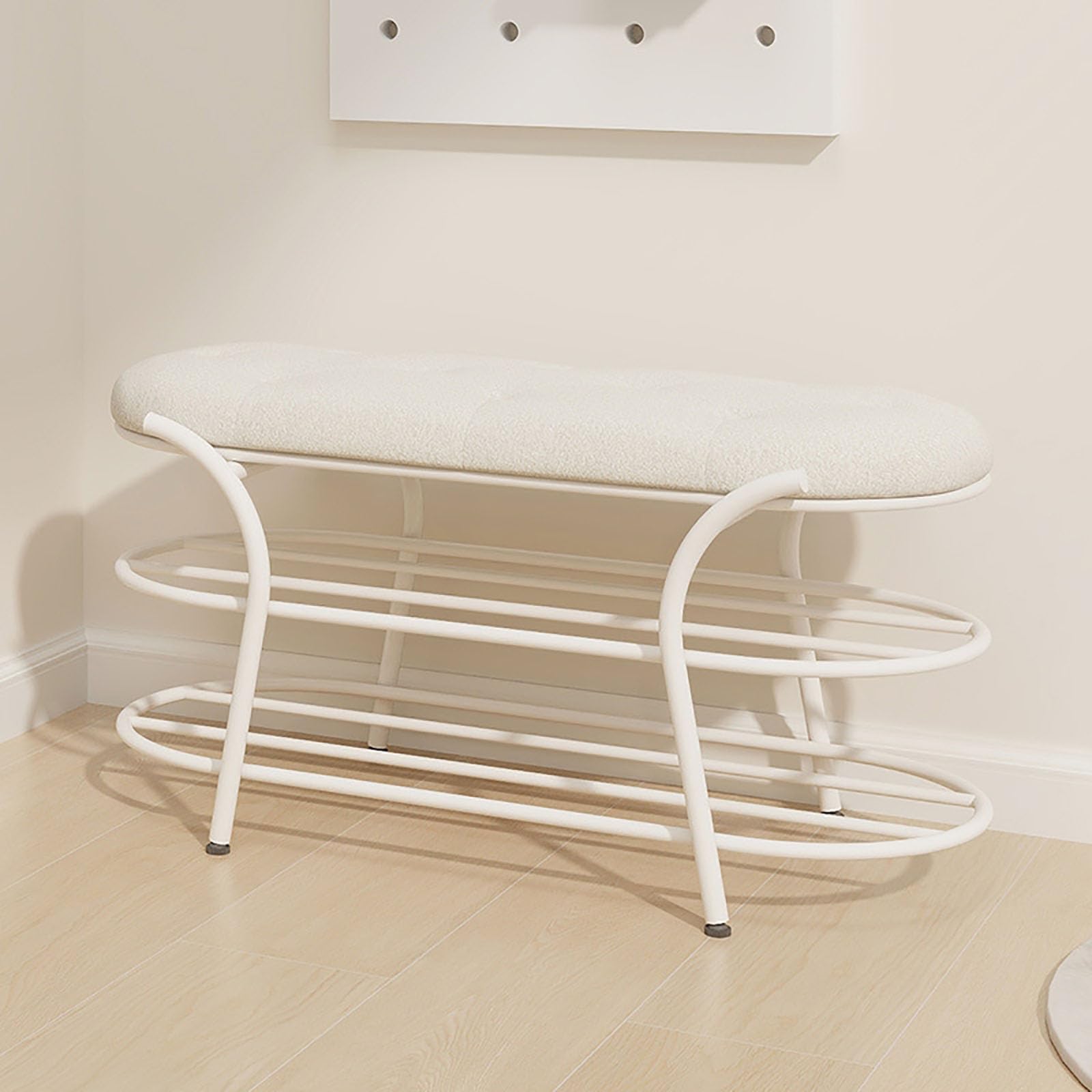 Banc de rangement pour couloir et entrée chic avec assise velours confortable