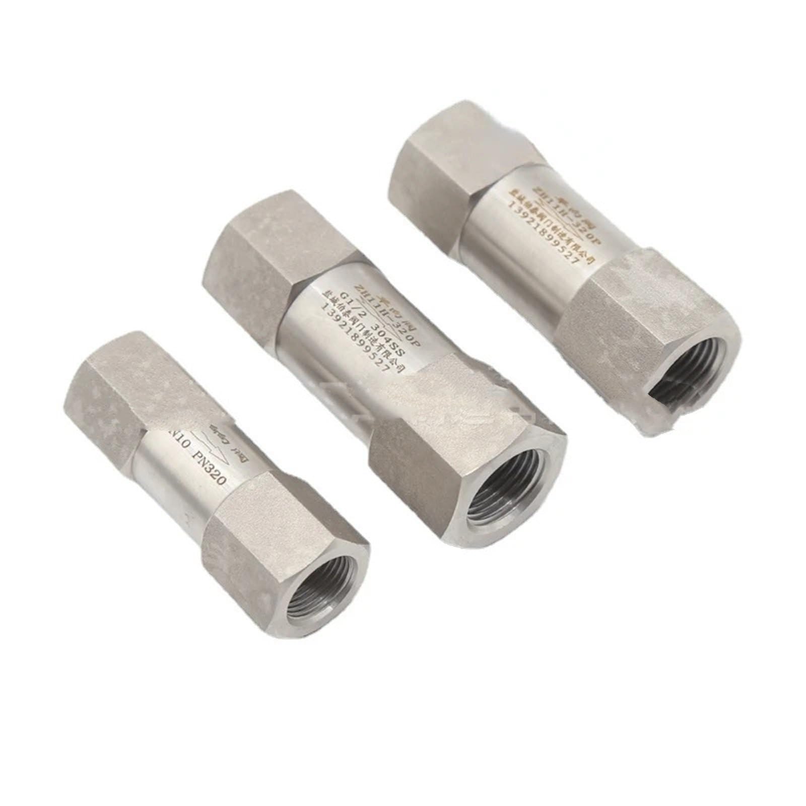 Valvole di sicurezza 1/4" 3/8" 1/2" 3/4" BSP NPT Femmina 304 Acciaio inossidabile Molla Valvola di ritegno unidirezionale 4500 PSI Valvola di Sovrappressione(3/4",NPT Female)