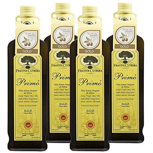 Frantoi Cutrera - Primo - Cold Extracted Extra Virgin Olive Oil, Imported from Italy, 24.5 fl oz - Pack of 4