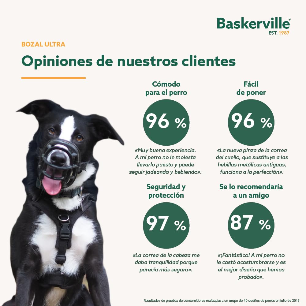 MUSERUOLA BASKERVILLE ULTRA, design etico brevettato, cane può respirare, ansimare e bere, regolabile, imbottita, addestramento cani piccoli, medi, grandi, impedisce di morsicare, rovistare (Taglia 5) — view 9