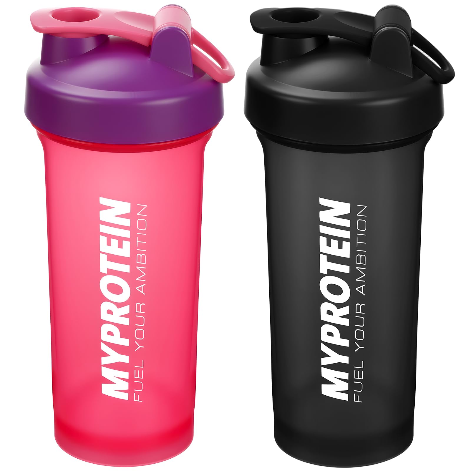 Alaoo Protein Shaker, 2 Stück 400ml Proteinshaker Flasche, Fitness Shaker mit 2 Mixball Edelstahl, BPA-frei und Auslaufsicher Proteinshaker mit Messskala für Proteinpulver,Proteinshake (Grün+Rosa)