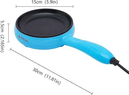 Miniatura 2 de Sartén eléctrica, sartén eléctrica antiadherente de 6 pulgadas, mini sartén de 110 V para cocinar, sartén para huevos pequeños, sándwiches de