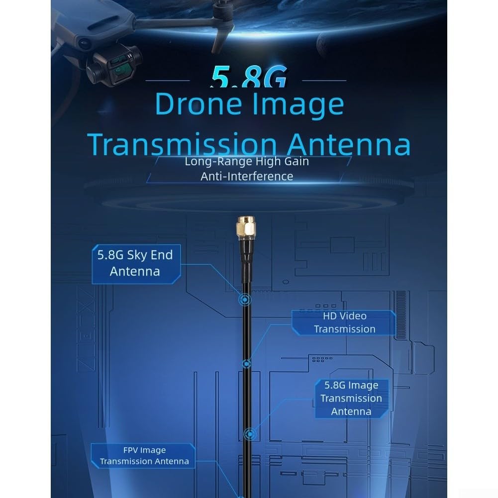 Antenna FPV 5.8GHz Omnidirezionale 360° ABS per Trasmissione Fuchi