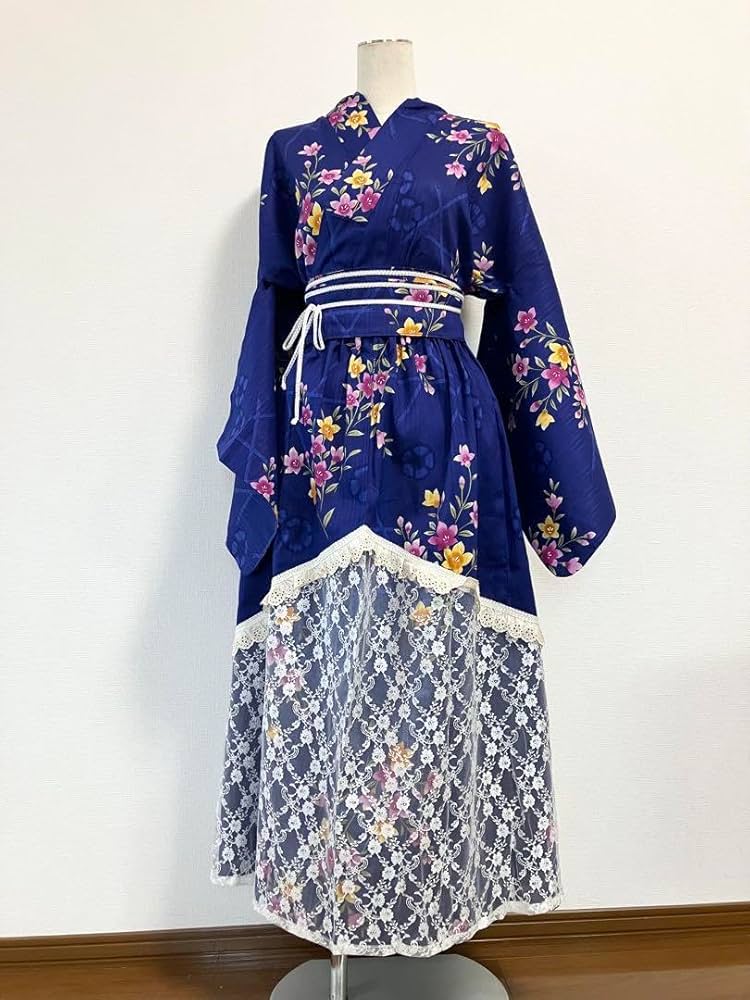リメイク 浴衣ドレス Amazon.co.jp: 浴衣ドレス 藍色 オリジナル リメイク