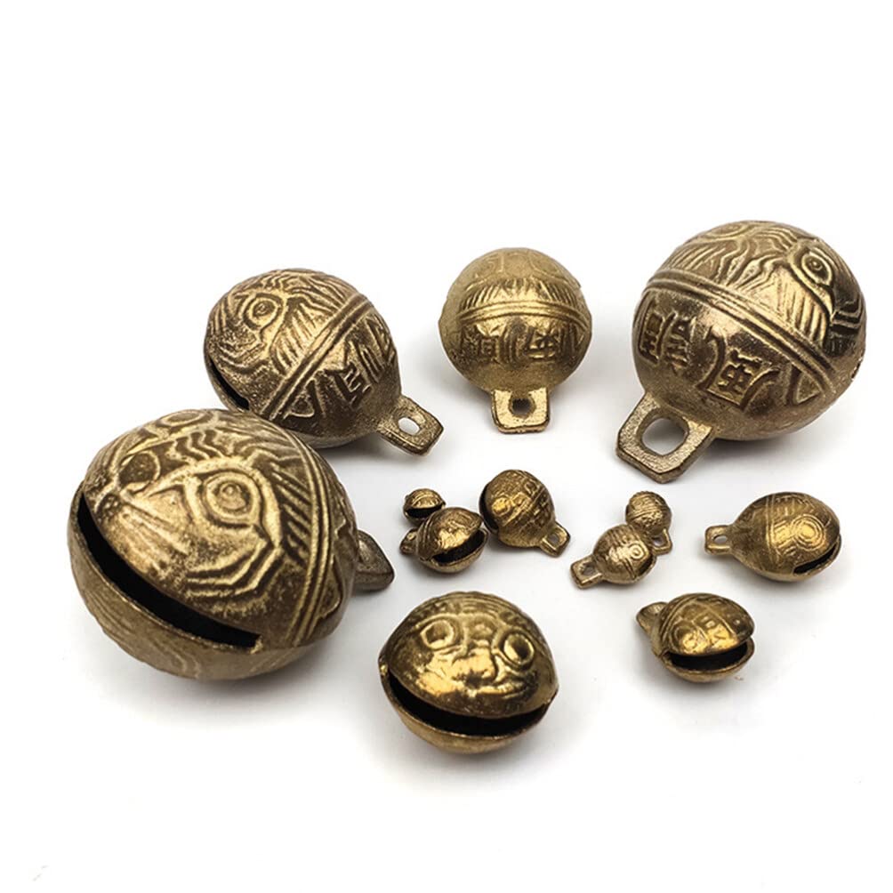 GALPADA 30pcs 22mm Vintage Craft Bells for DIY Jewelry Wind Chime Ornaments Tiger Head Design