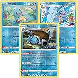 Cardicuno Schiggy Schillok & Turtok Set Reverse Holo 015/ 016/ 017/078 Pokémon Go Sammelkarte Deutsch