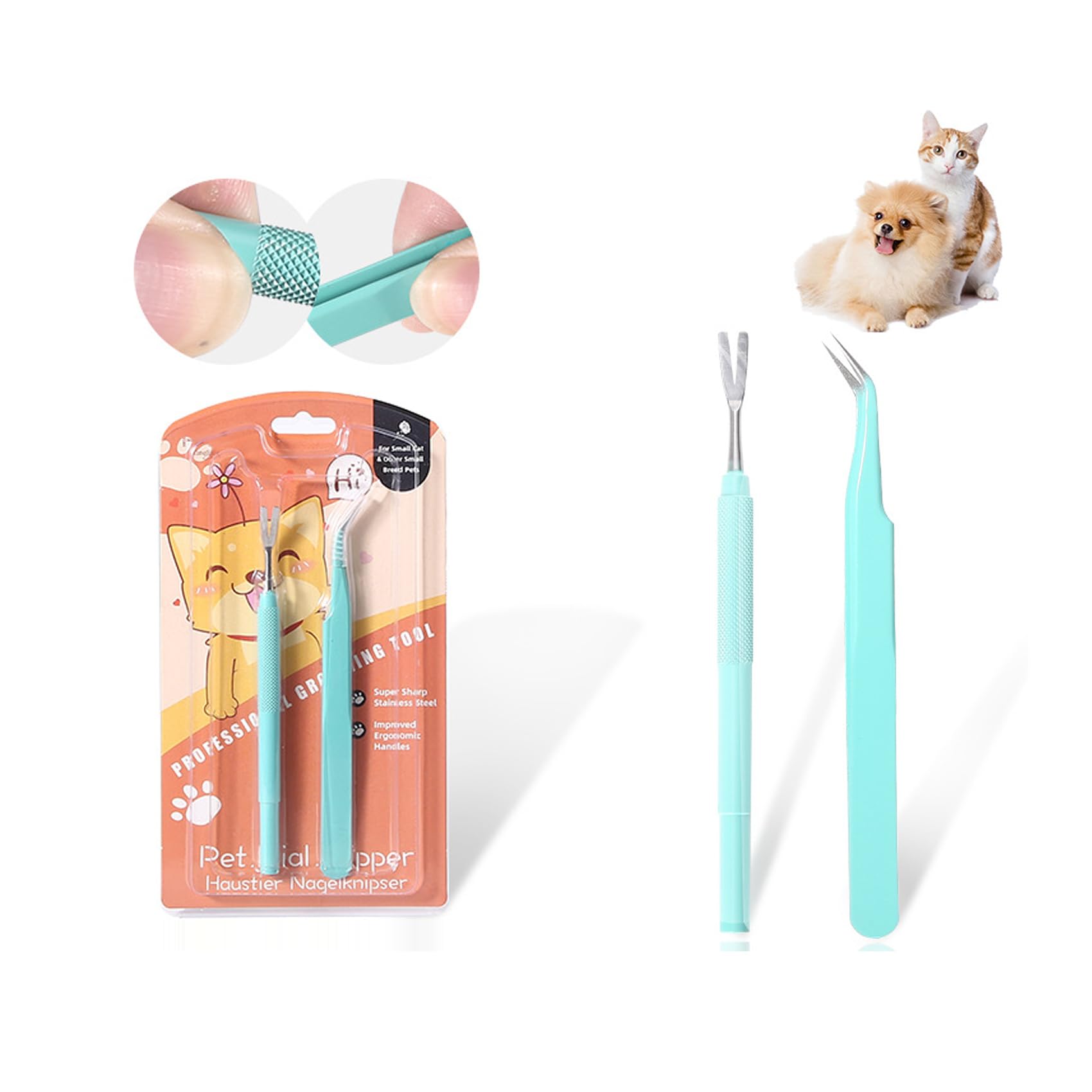 2 Pièces Pince à Tiques en Acier Inoxydable, Facile, Rapide et sans Douleur, pour Les Humains, Chiens, Chats, Animaux de Compagnie