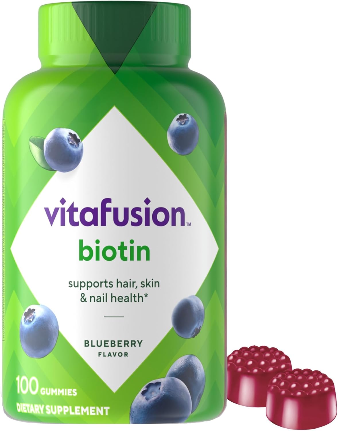 vitafusion Extra Strength Biotin Gummy Vitamins, Berry Flavored, 5,000 mcg Biotin Vitamins, America’s Number 1 Gummy Vitamin Brand, 50 Day Supply, 100 Count (Packaging may vary) vitafusion Extra Strength Biotin Gummy Vitamins, Berry Flavored, 5,000 mcg Biotin Vitamins, America’s Number 1 Gummy Vitamin Brand, 50 Day Supply, 100 Count (Packaging may vary)