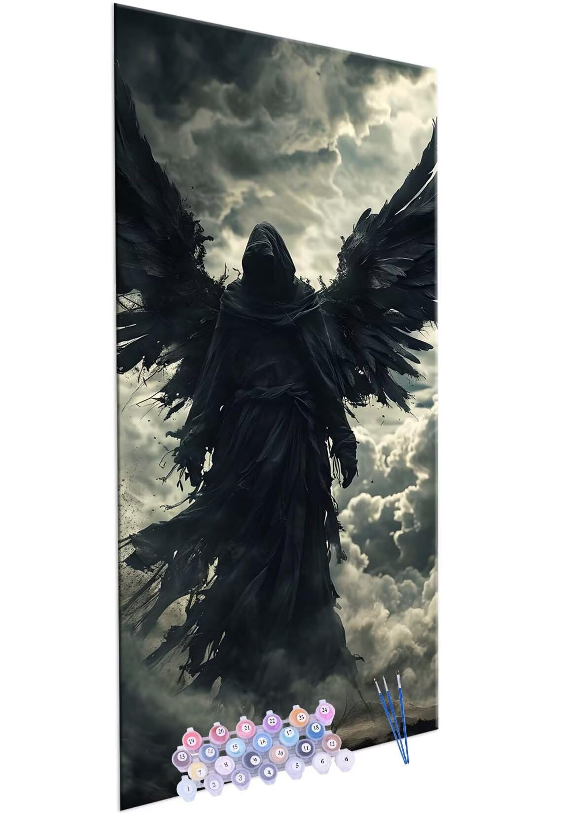 Pintura por Números para Adultos, 70x140cm Acrílica Pintura por Números para Niños Adultos Principiantes Pintura con 3 Pinceles Acuarela La muerte Paint by Number Niños Decoración del hogar R887