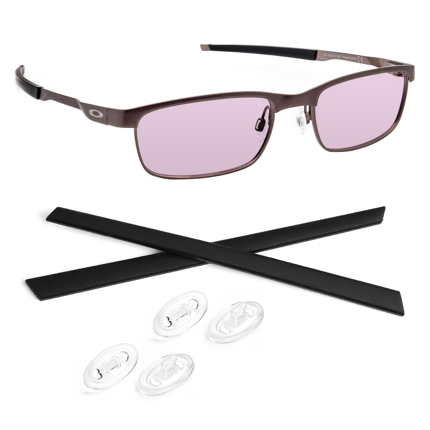 Biyxpiv Replacement Rubber Kits Earsocks Nosepads for Oakley Steel Plate OX3222 Eyeglasses, Easy Installation - Rubber Kits