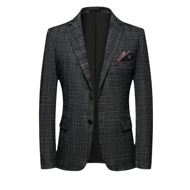 Men's Spring Autumn Korean Style Slim Fit Wrinkle-Resistant Wrinkle-Free Plaid Blazer4