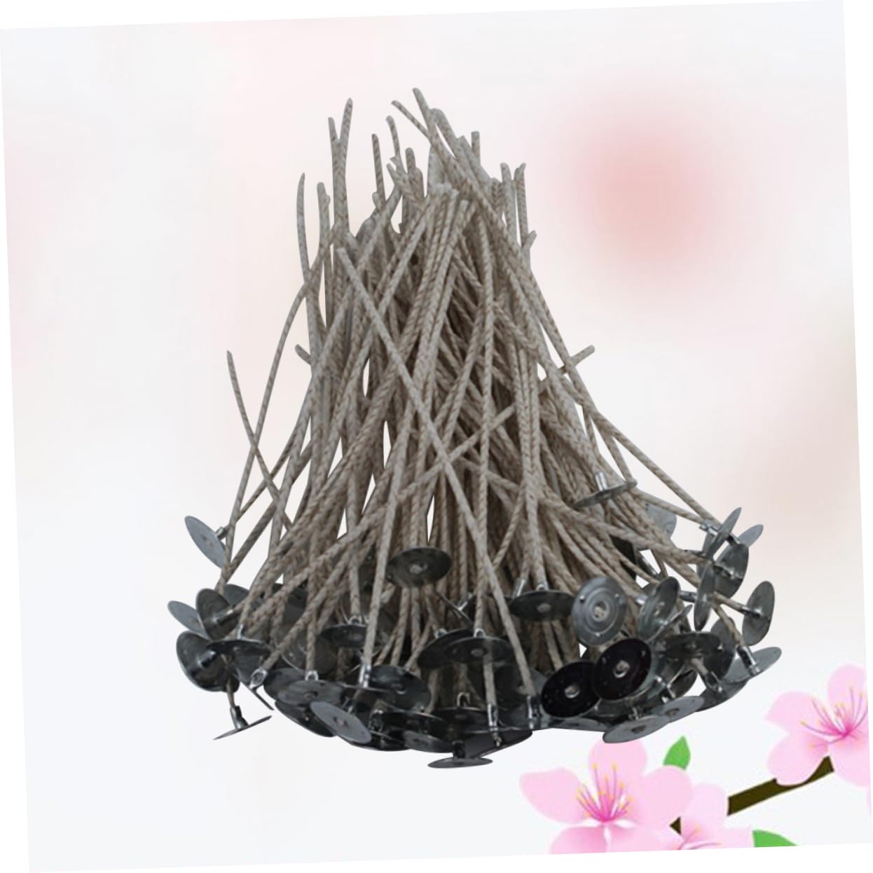 Gatuida Kit para Hacer Velas Artesanales con Soporte para Estabilidad Humo Negro con 100 Mechas Preenceradas Mecha de Cera y 100 Pestañas