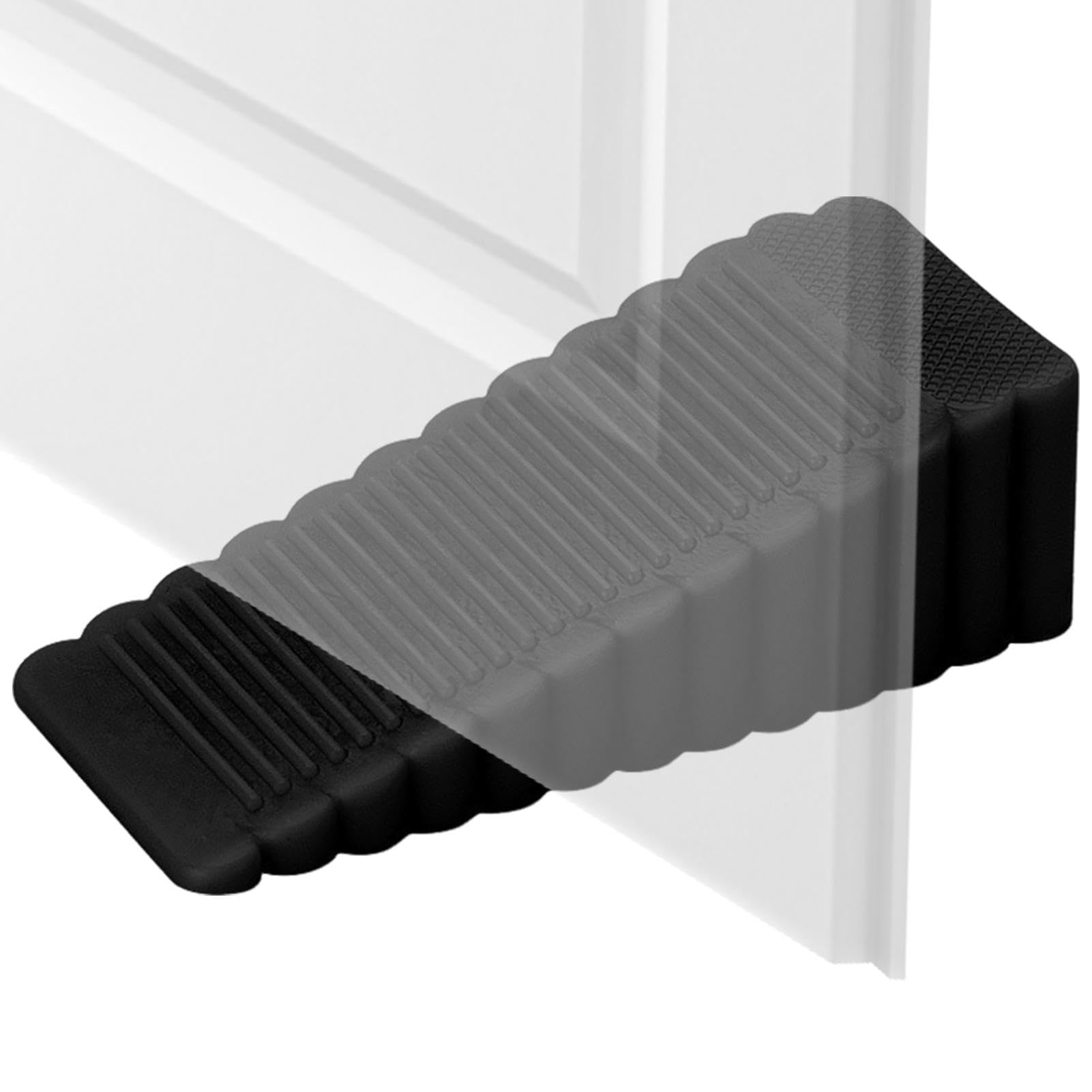 Door Wedge Rubber - Heavy Duty Door Stops, Non-Scratching, Non-Slip Door Stopper | Stackable Door Stops for Carpeted Floors, Sturdy Door Wedges for Large Door Gaps