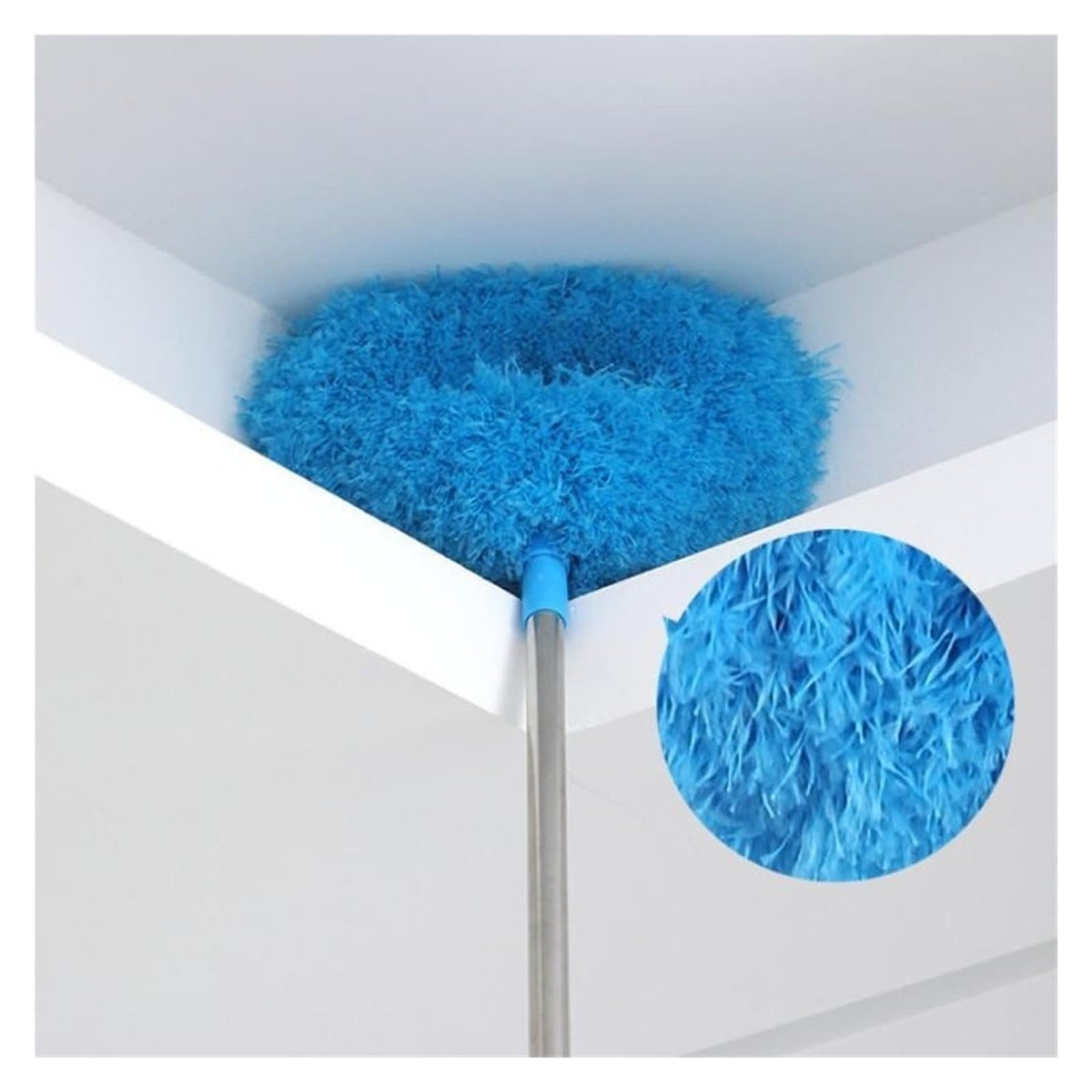 Ventilatore da soffitto in microfibra per spolverino allungabile manico lungo riutilizzabile spazzola detergente (verde)
