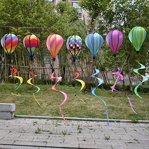 Hete lucht ballon roterende wind strip windmolen outdoor hanger park decoratie tuin hanger regenboog - Image 8