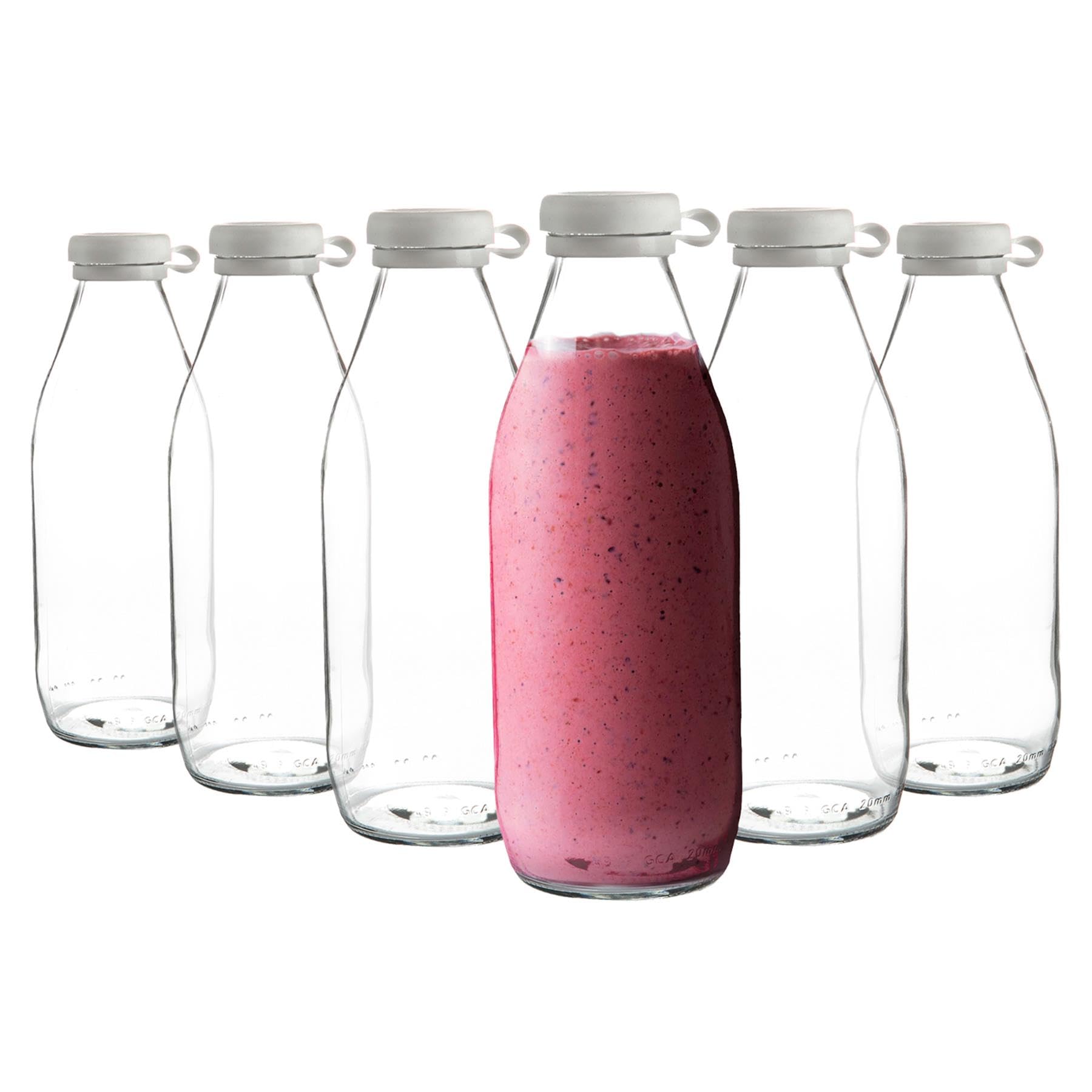 Argon Tableware Tallo Glass Bottles - 1 Litre - Clear - Pack of 6