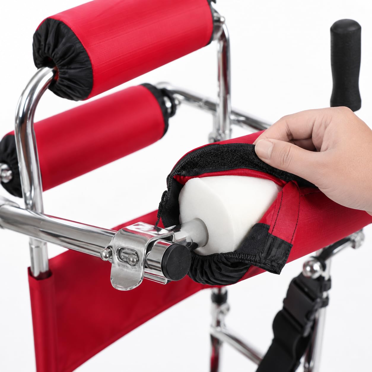 Andador plegable para niños para parálisis cerebral, marco ajustable de 6 ruedas | Ruedas de goma bloqueables, 10 niveles de altura, 5 ajustes de ancho y capacidad de 80 kg para soporte de pie y caminar.