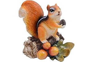Mom Grandma Gift Outdoor Decoration: White Squirrel with Vivid Squirrel Figurine Statue