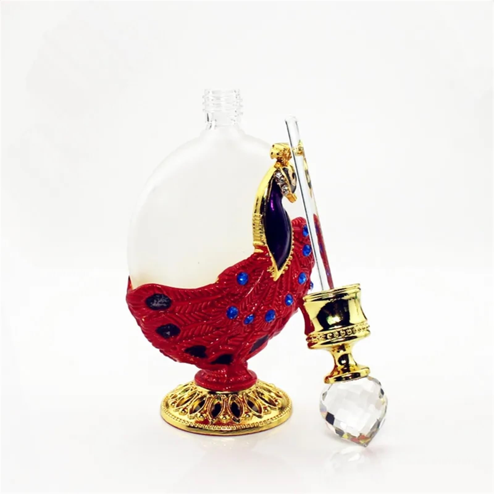 Rozpylacz do perfum, 30ml Metal Peacock Perfume Atomizer With Glass Dropper Multicolor(Gold)