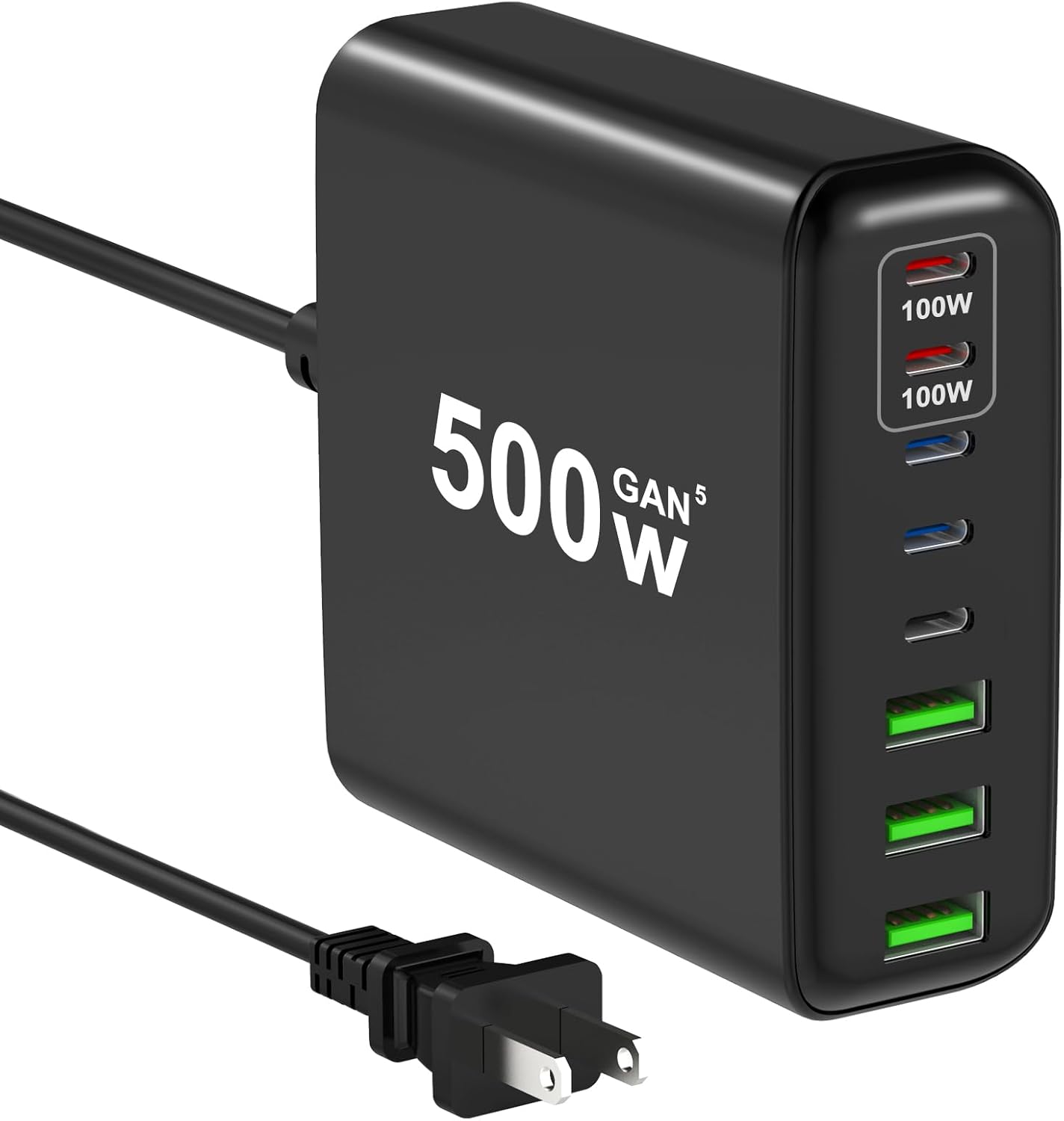 BURUDU 500W USB C Charger Block, 8-Port USB C Charging Station Fast Charging PD 120W PC Laptop Charger Adapter Compatible with MacBook Pro/Air/All iPad,DELL, iPhone 16/15/14/13/Pro Max/Galaxy