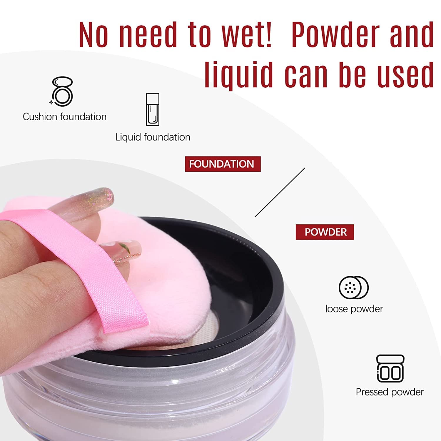 Keli Triangle Powder Puff, Soft Plush Powder Puff, For Loose Powder & Liquid Cosmetic, Makeup Foundation Puff Makeup Tool (3Pcs Triangle Puff) 3