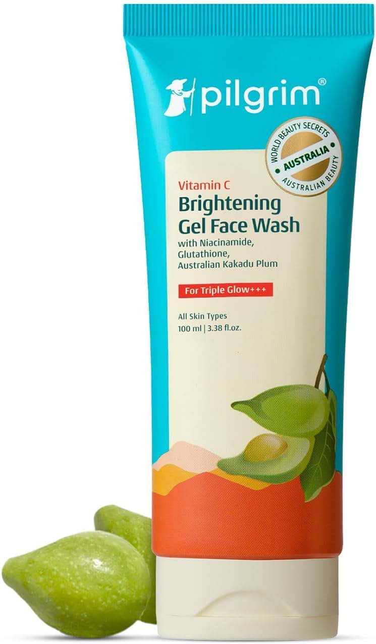 Pilgrim Australian Vitamin C Gel Face Wash for for dry/radiant/glowing skin with Kakadu Plum & Lime Pearlโข | Women & Men | 100 ml