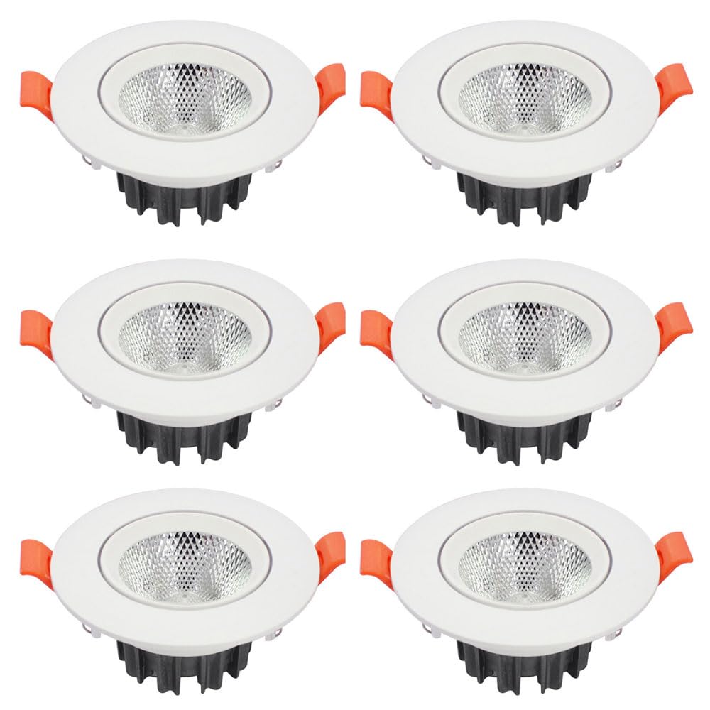 Sztuk Antyodblaskowych, Okrągłych Reflektorów Sufitowych, 5 W, 7 W, 12 W, 20 W, 30 W, Ultrajasnych, Wpuszczanych Diod Led, Regulowany Kąt, Oświetlenie Komercyjne, Dekorac,4000k-20W