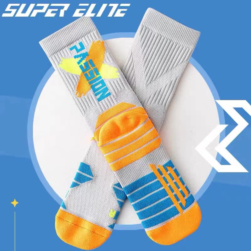 YQHMT Basketball Socks Outdoor Athletic Crew Socks Thick Compression Sports Socks for Men & Women 4 Pack4