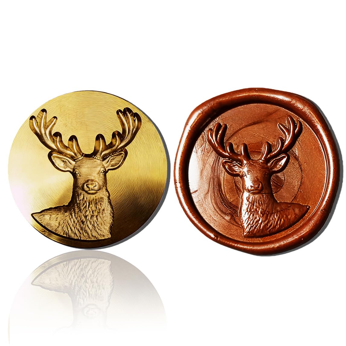 Mceal Wax Seal Stamp Head, 3D Embossed Relief for DIY Crafts, Wedding Invitations, Gift Wrapping,Animal Pet & Beasts Collection Deer