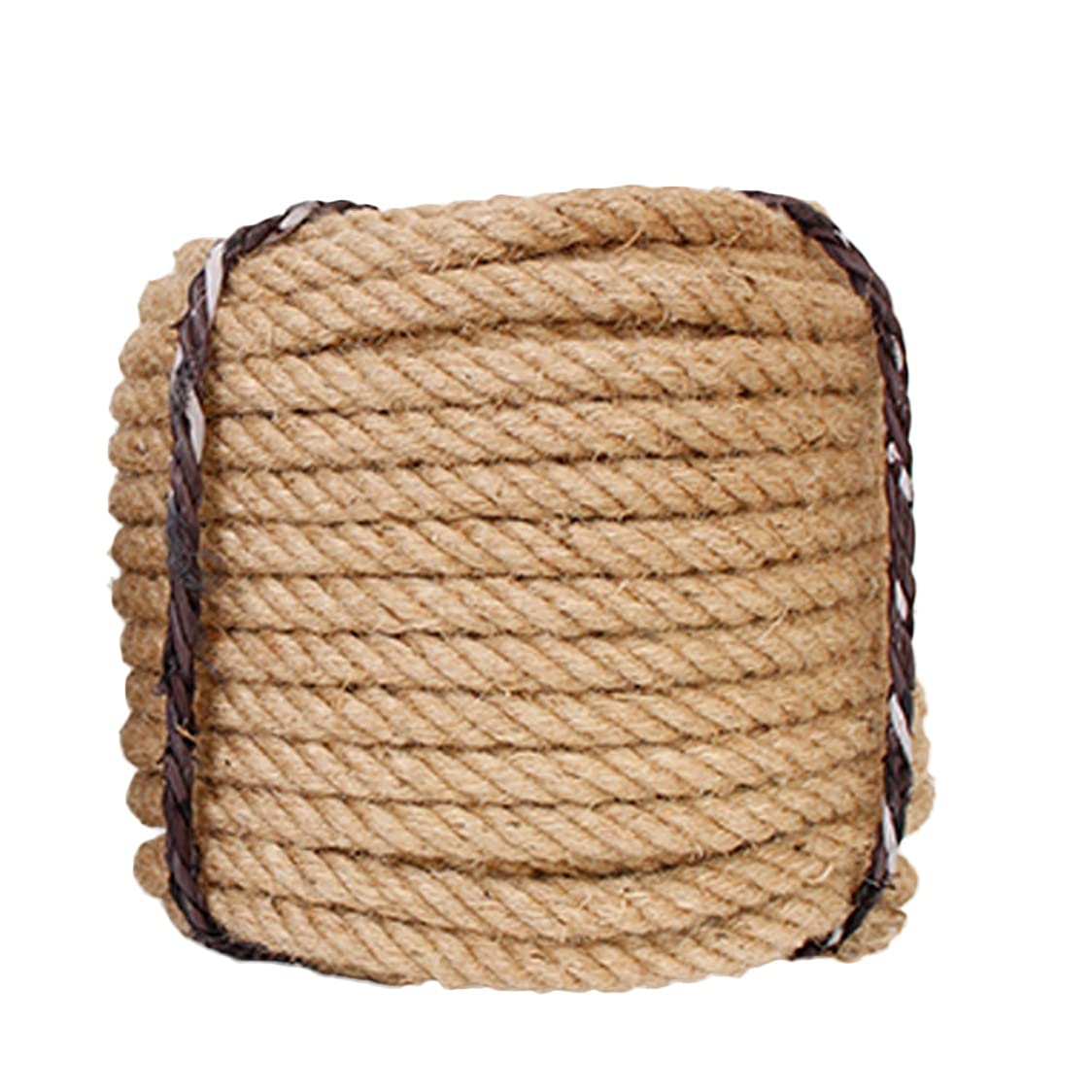 Cuerdas de cáñamo natural Cuerdas de yute resistentes de 24 mm de grosor Cuerda de yute natural resistente para manualidades, poste para rascadores de gato, paquete para jardín, canotaje, tira y afloj