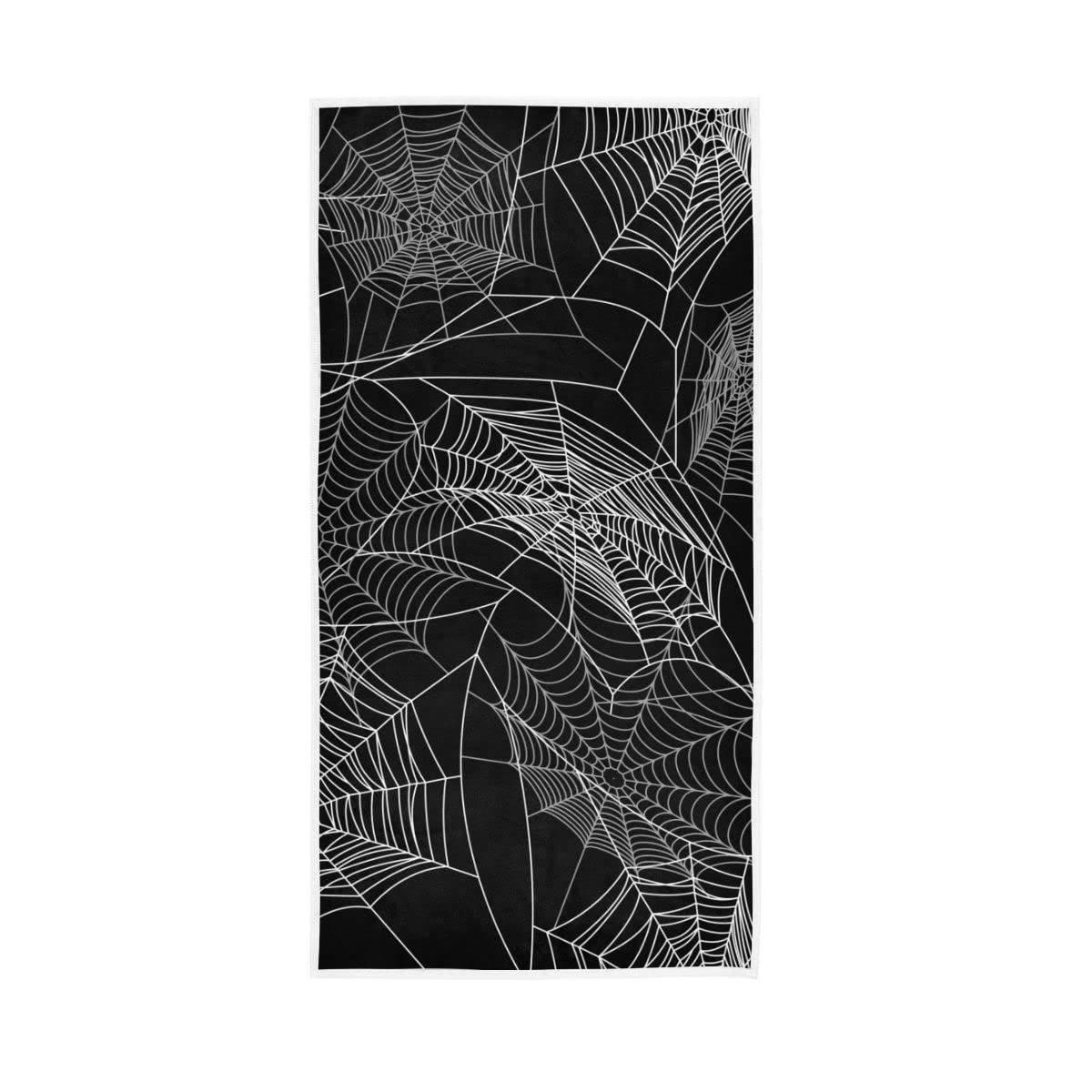 HUYGD Halloween Spider Web Black Hand Towels Soft Bath Towel for Bathroom Hotel Gym Spa 30"x15"
