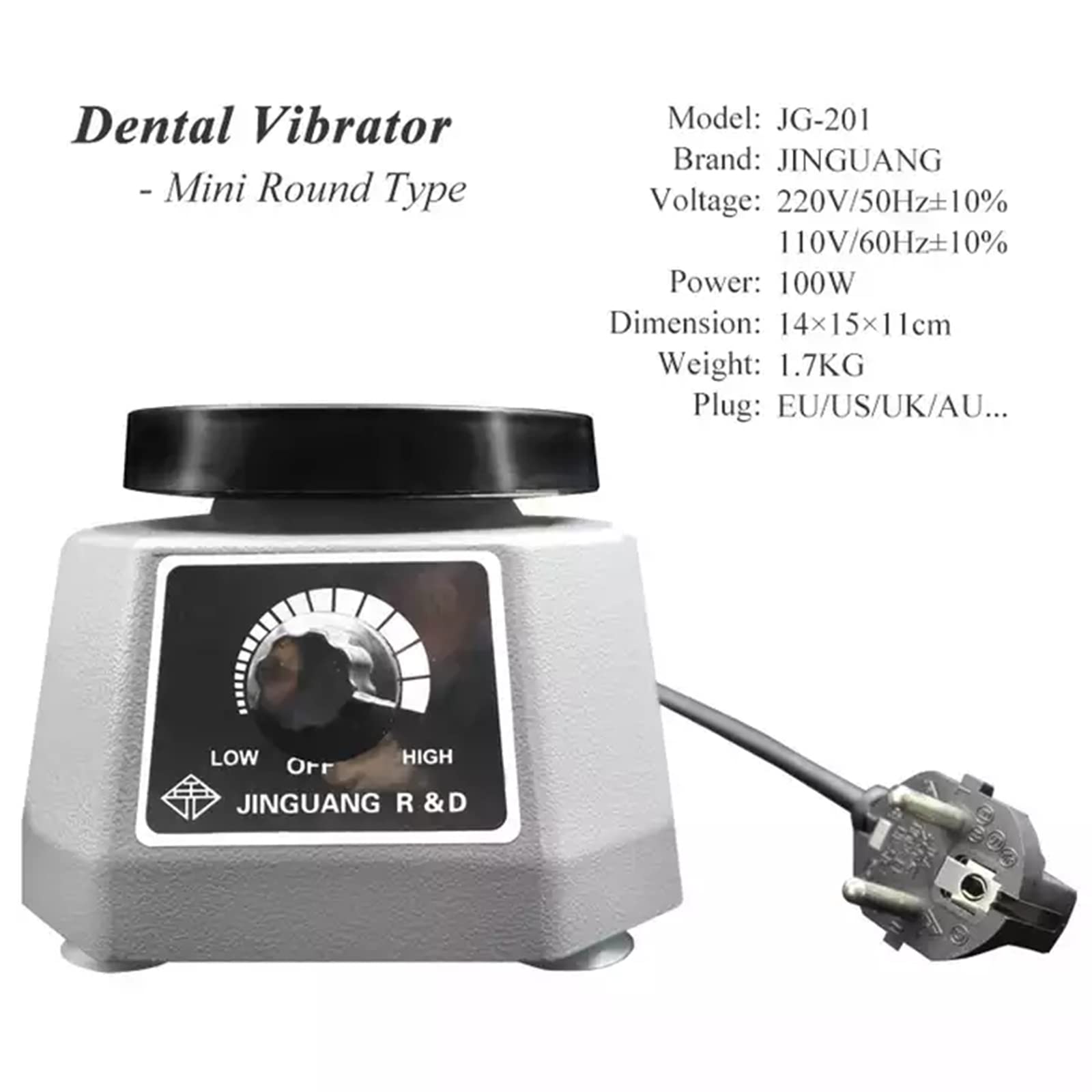 Vibratore in Gesso Dentale Shaker Piccolo in Gesso Ad Intensità Variabile Attrezzature per Laboratori Odontotecnici Tavolo Vibrante da 4 Pollici per Gesso Prodotto Dentale